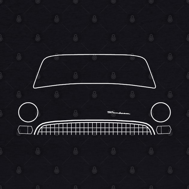 Sunbeam Tiger Mk II classic 1960s British car minimalist white outline graphic by soitwouldseem